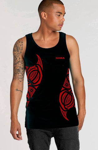 PĀTIKI SINGLET - BLACK/RED